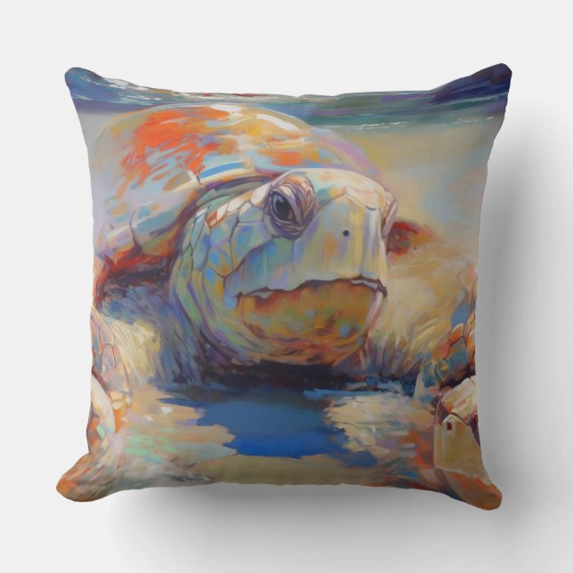 Loggerhead Sea Turtle Nesting on a Beach Cushion (Front)