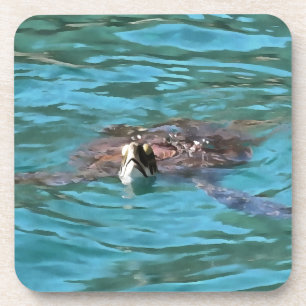 Loggerhead Sea Turtle Wildlife Art Coaster