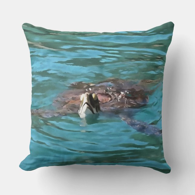 Loggerhead Sea Turtle Wildlife Art Cushion (Front)