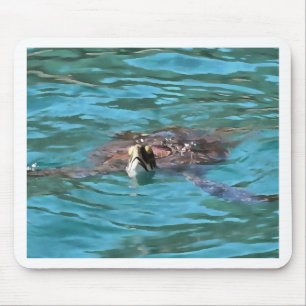 Loggerhead Sea Turtle Wildlife Art Mouse Pad
