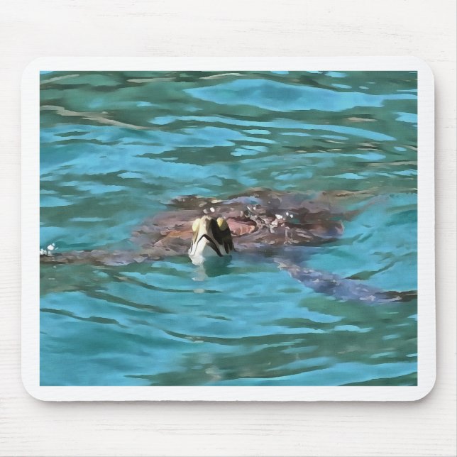 Loggerhead Sea Turtle Wildlife Art Mouse Pad (Front)