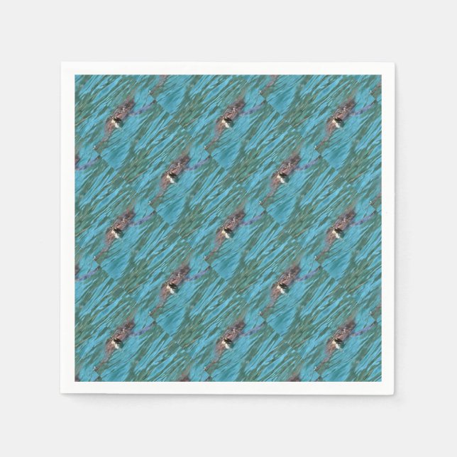 Loggerhead Sea Turtle Wildlife Art Napkin (Front)
