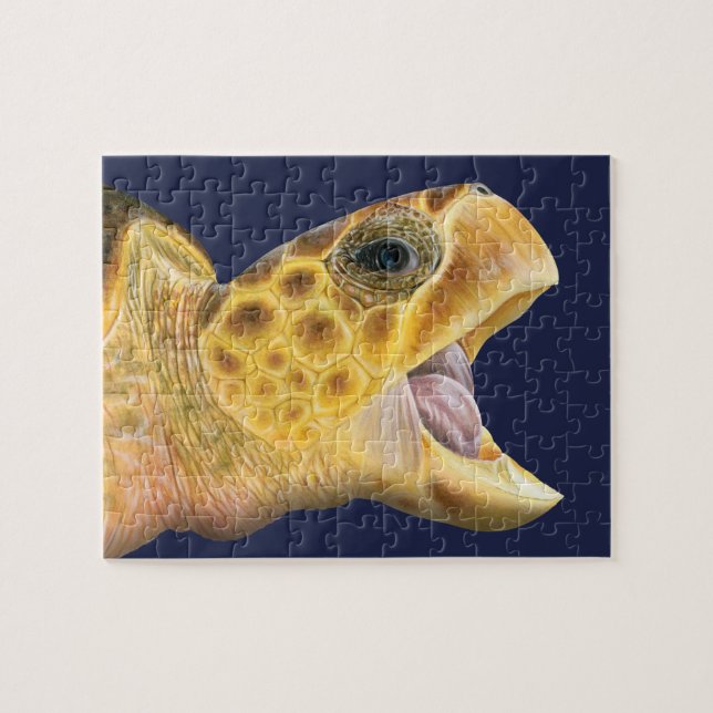 Loggerhead Sea Turtle with Opened Mouth Puzzle (Horizontal)