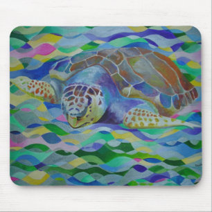 Loggerhead Turtle Colorful Art Mouse Pad
