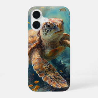 Loggerhead turtle swimming in the ocean cover