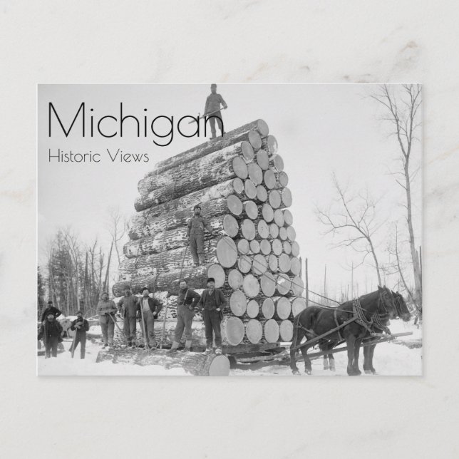 Logging A Big Load Postcard (Front)
