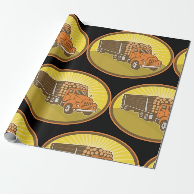 Logging Truck Wrapping Paper (Unrolled)