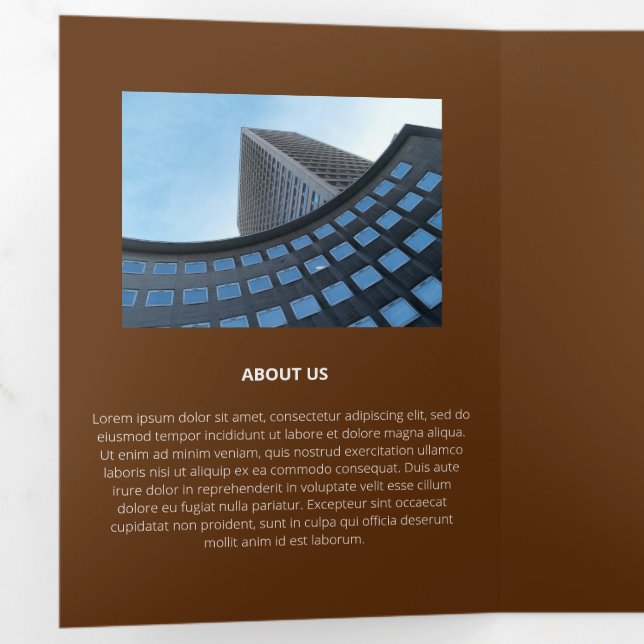 Logical Monochromatic Geometric Retro Angles Tri-Fold Card (Inside First)