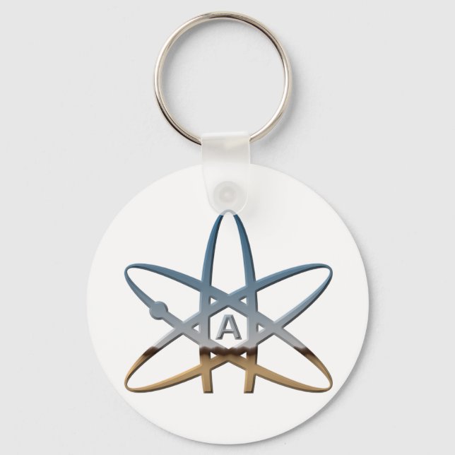 Logidea atheist atomic symbol key ring (Front)