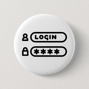 LOGIN / MOT DE PASSE 6 CM ROUND BADGE