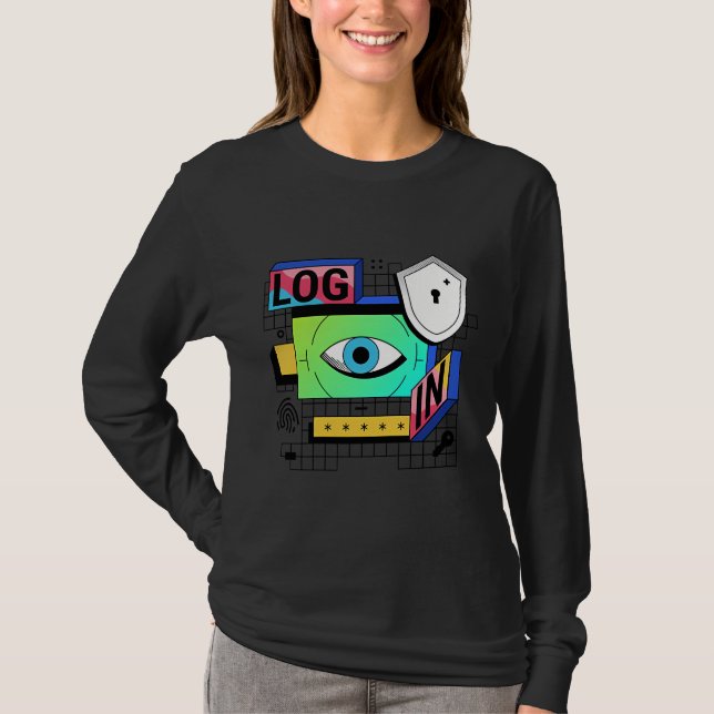 Login Security Graphic T-Shirt – Modern Tech (Front)