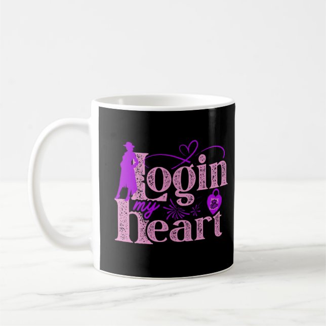 Login to My Heart: Romantic & Playful Design Coffee Mug (Left)