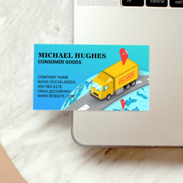 Logistics | Delivery Truck World Wide Business Card (Creator Uploaded)