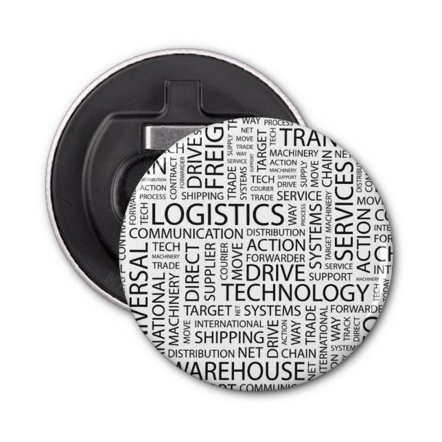 LOGISTICS pattern with words Bottle Opener (Front)