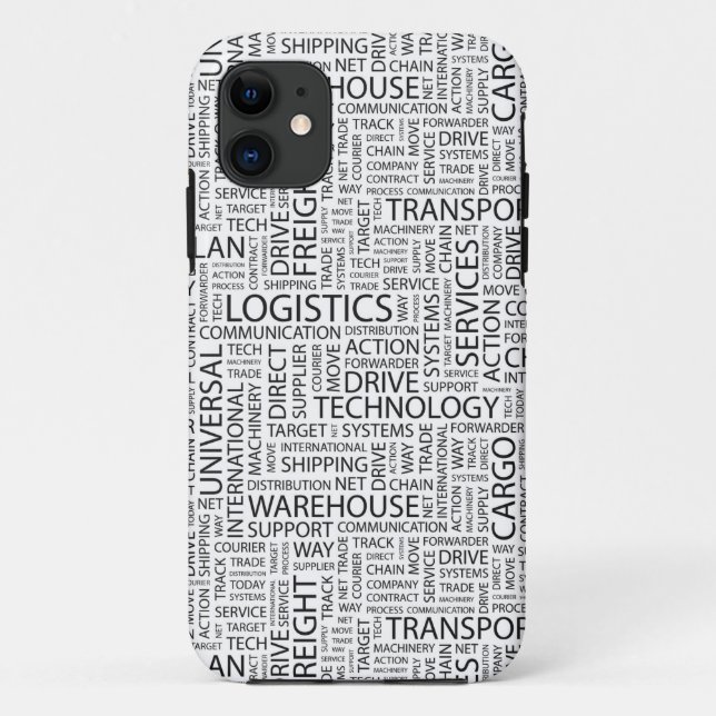 LOGISTICS pattern with words Case-Mate iPhone Case (Back)
