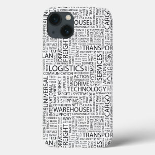LOGISTICS pattern with words iPhone 13 Case