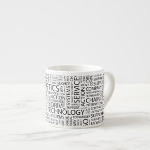 LOGISTICS pattern with words Espresso Cup