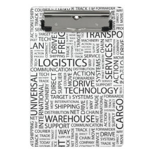 LOGISTICS pattern with words Mini Clipboard