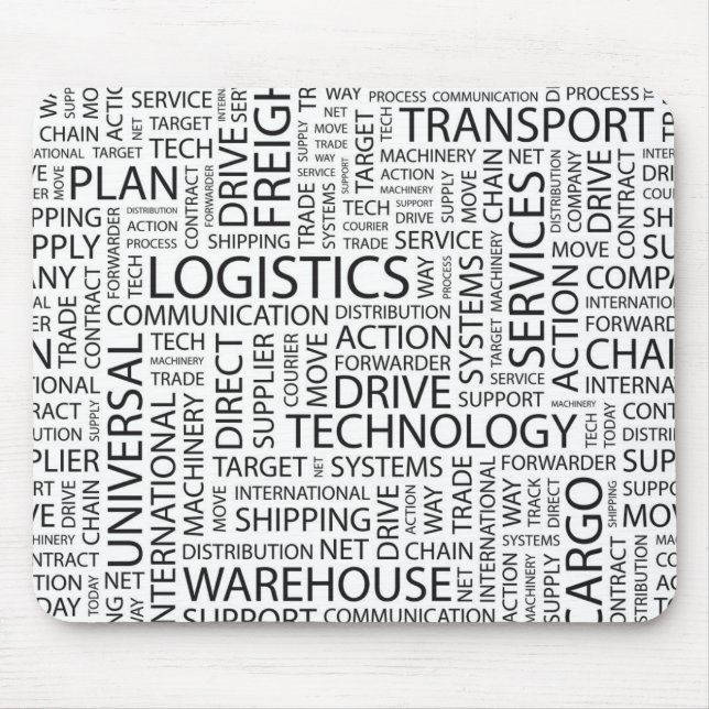 LOGISTICS pattern with words Mouse Pad (Front)
