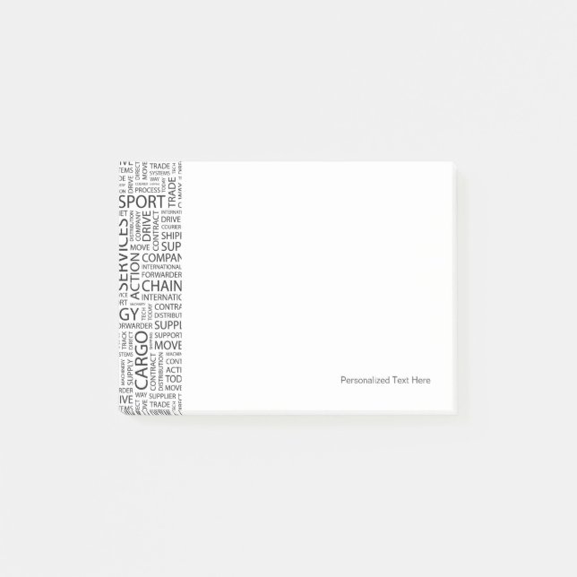 LOGISTICS pattern with words Post-it Notes (Front)