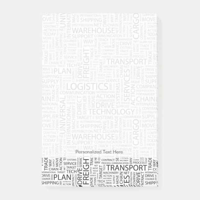 LOGISTICS pattern with words Post-it Notes (Front)