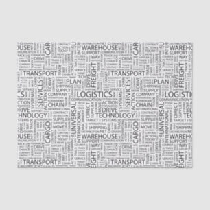 LOGISTICS pattern with words Tissue Paper