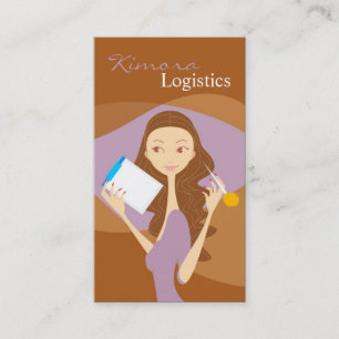 Logistics Survey Fashion Vector Girl Business Card
