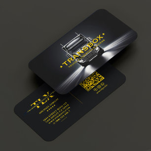Logistics Truck Driver Mover Black Yellow Business Card