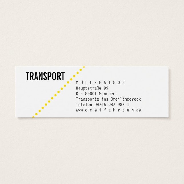 Logistik Mini Visitenkarten (Back)