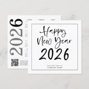 Logo 2026 Calendar QR Code Company New Year Holiday Card