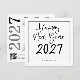 Logo 2027 Calendar QR Code Company New Year Holiday Card