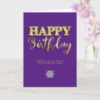 Logo 3d Gold Lettering Business Birthday Purple