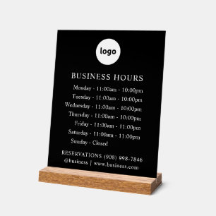 LOGO and Business Hours   Acrylic Sign