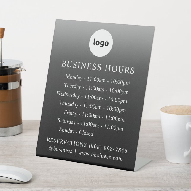 LOGO and Business Hours | Gradient | Standing Sign (In SItu)