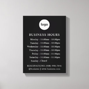 LOGO and Business Hours   Stretched Canvas Print