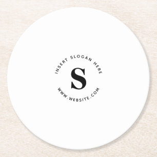 Logo and Company Business Round Paper Coaster