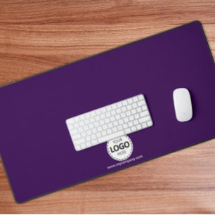 Logo and Company Details Custom Purple Desk Mat