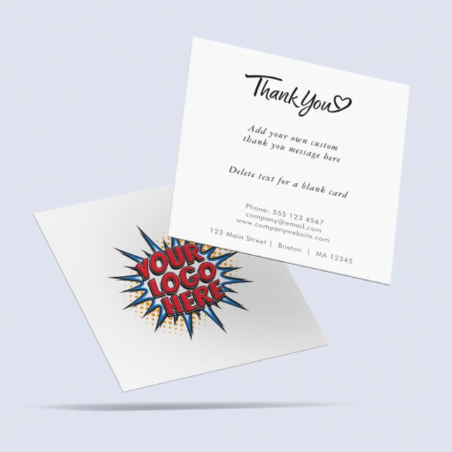 Logo and Custom Text Upload Modern Simple Thank You Card (Creator Uploaded)