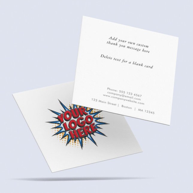 Logo and Custom Text Upload Modern Simple Thank You Card (Creator Uploaded)