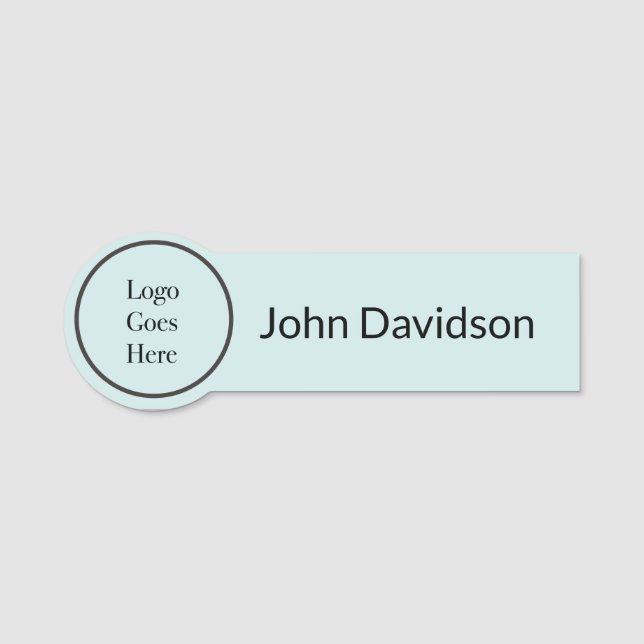 Logo and Full Name on Light Teal Tag (Front)