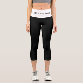 Logo and Name Upload Black and White Capri Leggings