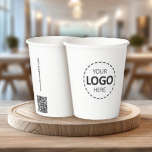 Logo and QR Code Custom Paper Cups