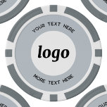 Logo and Text Business Promotional Powder Blue Poker Chips<br><div class="desc">Simple logo and custom text for promoting your business.  Replace the logo and text with your own to customise.  Minimalist and professional to reflect your brand.</div>