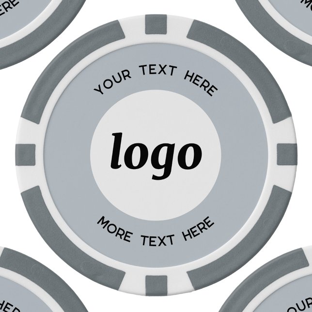 Logo and Text Business Promotional Powder Blue Poker Chips (Logo and custom text professional business promotional poker chip)