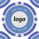 Logo and Text Business Promotional Sky Blue Poker Chips<br><div class="desc">Simple logo and custom text for promoting your business.  Replace the logo and text with your own to customise.  Minimalist and professional to reflect your brand.</div>