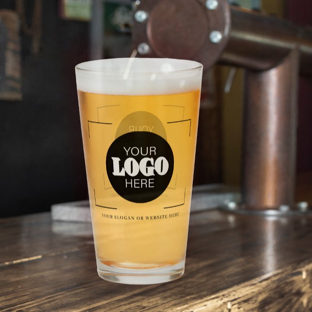 Logo and text personalised beer glass (Creator Uploaded)