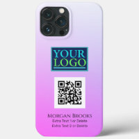 Logo/Art/Photo, QR Code, Name, Gradient Red Violet