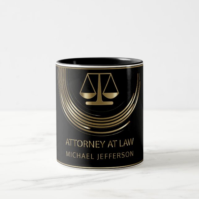 Logo Attorney at Law - Black and Gold Two-Tone Coffee Mug (Center)