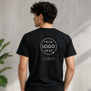 Logo Back T-Shirt   Business Uniform Black Shirts
