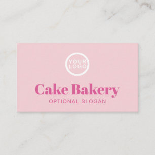Logo Baker Pastry Chef Bakery I Pink Business Card